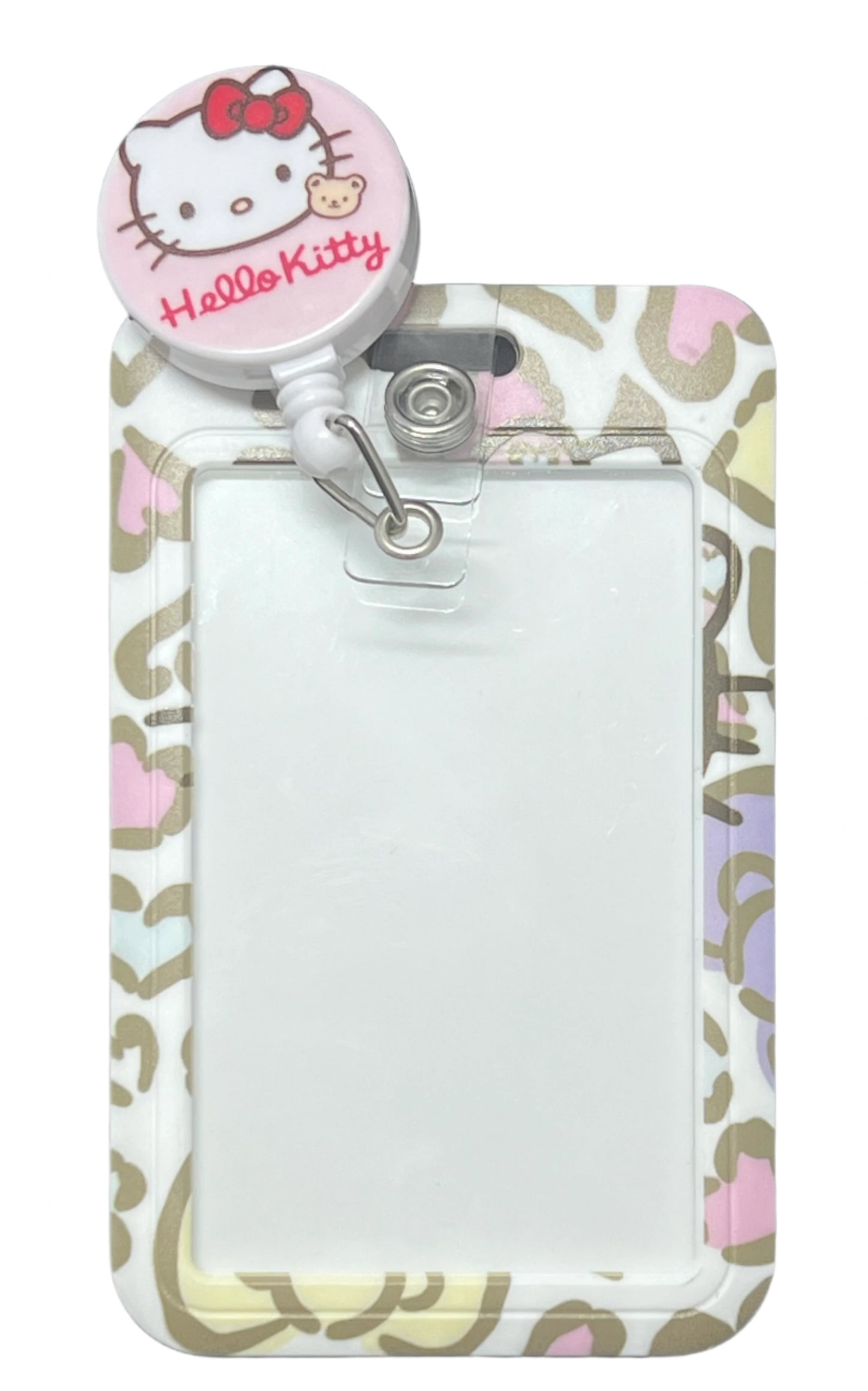Cheetah Themed Hello Kitty Badge Holder