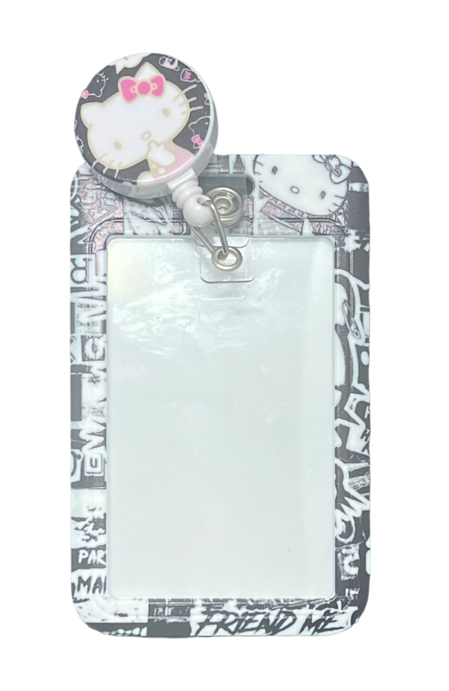 Black & White Hello Kitty Badge Holder