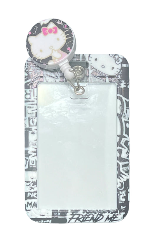 Black & White Hello Kitty Badge Holder