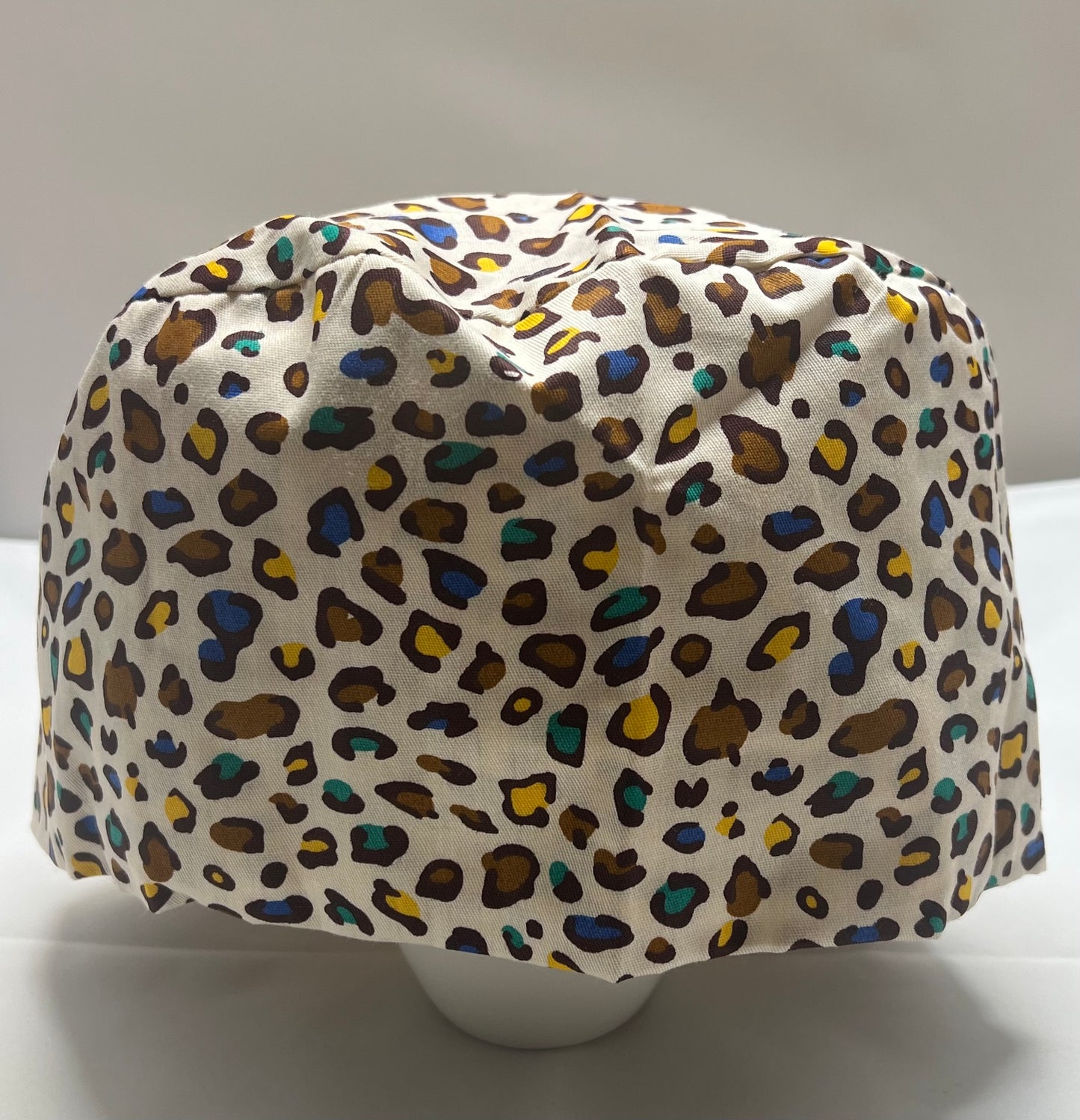 Multi-Color Leopard Scrub Cap + Adjustable Straps