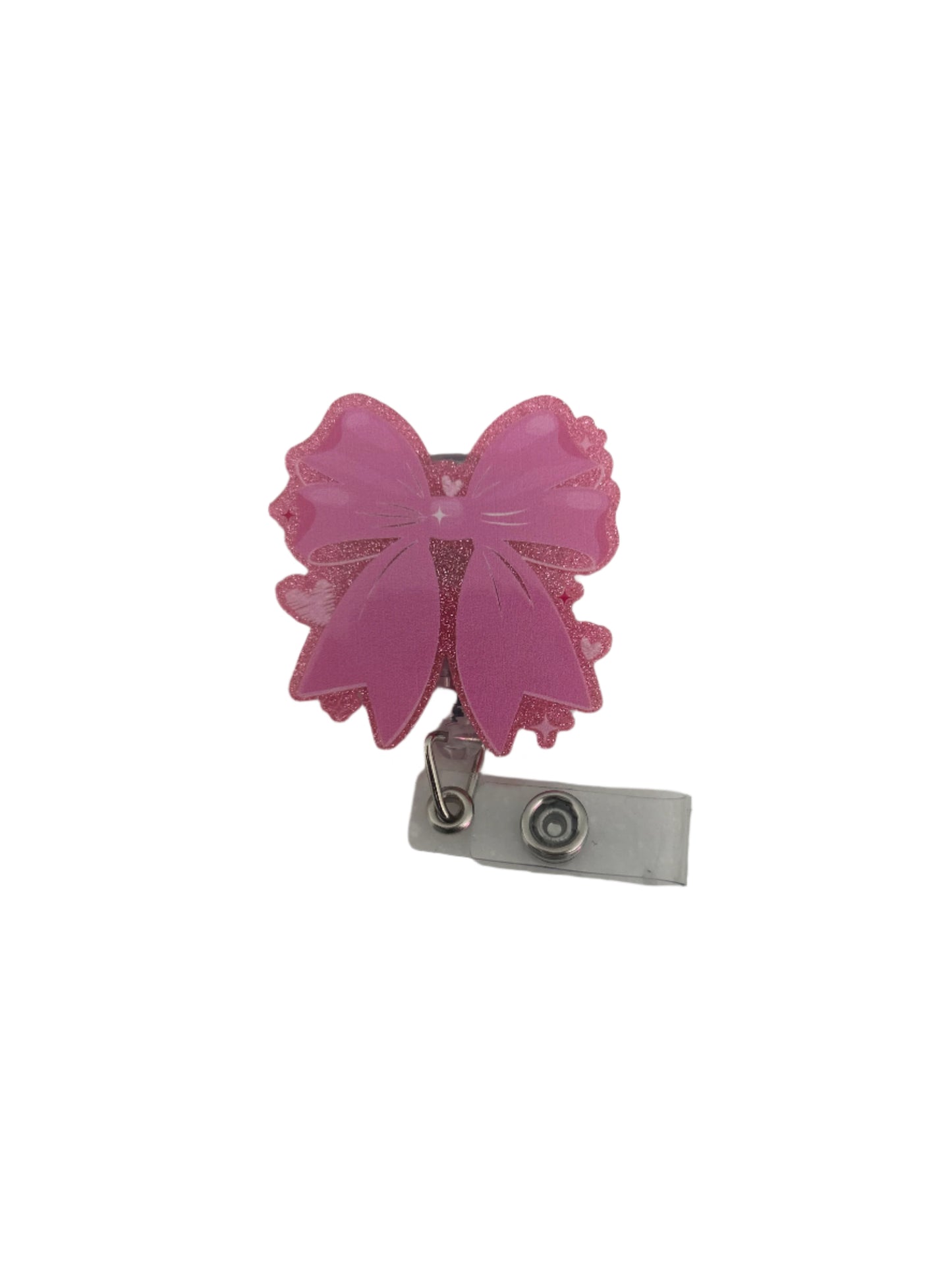 Pink Bow Badge Reel